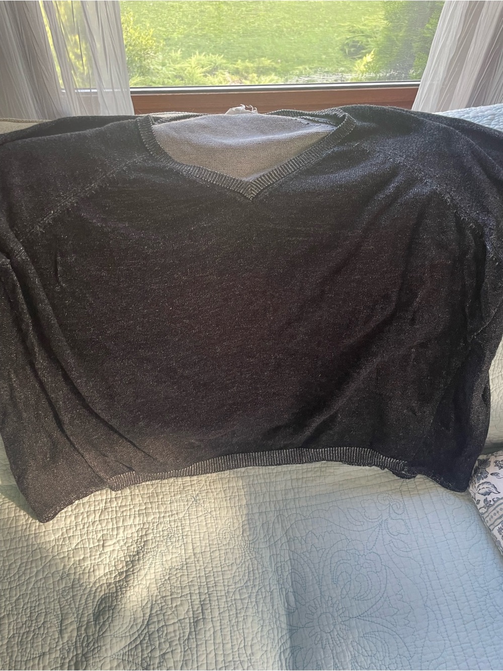 Eileen Fisher Black and White Marled sweater